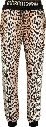 Leopard-Print Cotton Track Pant