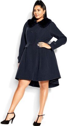 Women's Plus Size Coat Grandiose - Navy - 20W