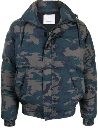 Heart Earth camouflage padded jacket