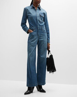 Boyfriend Denim Utility Jumpsuit