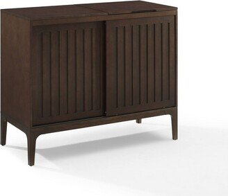 Asher Record Storage Media Console Dark Brown