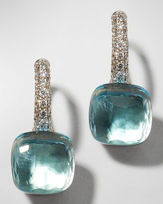 Sky Blue Topaz & Diamond Drop Earrings