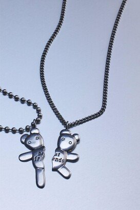 Unisex Friendship Necklace Set - Silver Ox