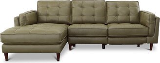 TRP Keating 2pc Leather Sectional Sofa with Power Footrest