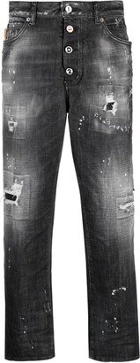 Distressed Tapered Jeans-AB