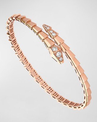 Serpenti Viper 18K Rose Gold Bracelet with Diamonds, Size S