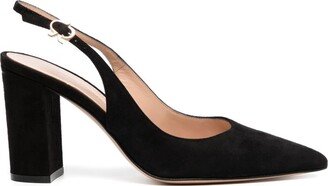 Camoscio 90mm suede slingback pumps