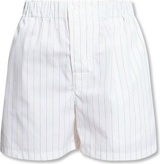 Pinstripe Elastic Waist Shorts