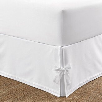 Tailored White Cotton Bedskirt with Corner Ties