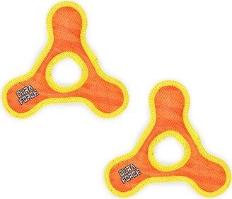 DuraForce Jr Triangle Ring Tiger Orange-Yellow, 2-Pack Dog Toys