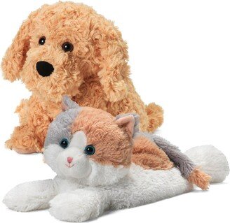 Intelex Warmies Microwavable Plush Golden Dog & Calico Cat - 13