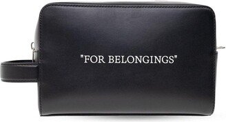 Slogan Printed Makeup Pouch-AB