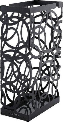 Umbrella Holder Stand with Removable Water Tray - Circle Design - Black