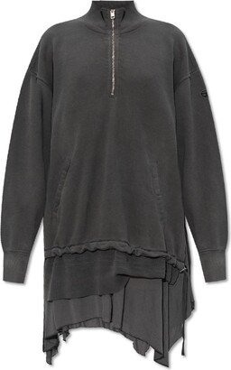 D-Rolock Faded Asymmetric Hem Sweatshirt Dress