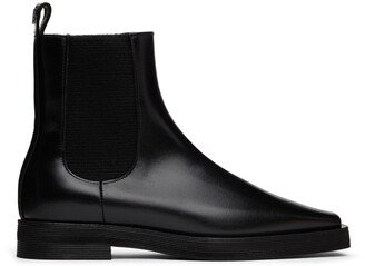 Black Leather Ankle Boots-AB