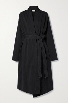 Rimbaud Belted Cotton And Linen-blend Twill Coat - Black