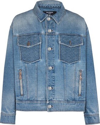 logo denim jacket-AB