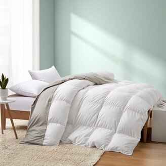 All Season White Down Comforter 600 FP with Removable Dust Protector