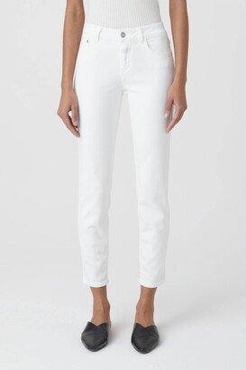 Baker Slim Fit Mid Waist Jean In White