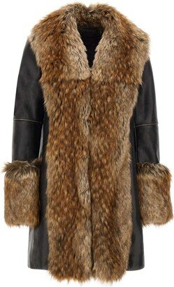 Faux fur leather coat-AA