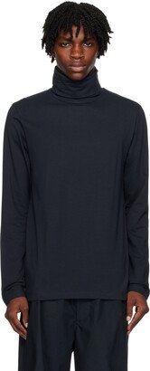 Navy Embroidered Turtleneck