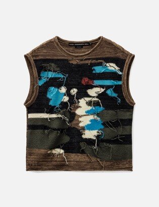 Blotch Intarsia Crew-Neck Vest-AA