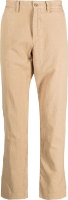 Straight-Leg Linen-Blend Trousers-AA