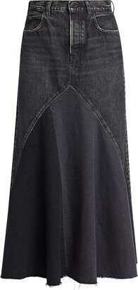 Vicksburg Flare Denim Maxi Skirt