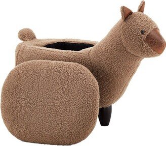 Anders Llama Storage Kids' Ottoman Brown