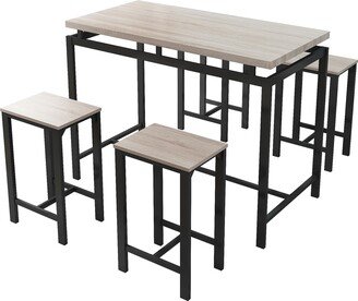 5 Piece Dining Table Set with 1 Table and 4 Chairs