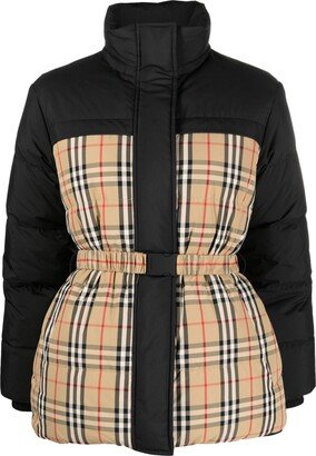 Reversible Plaid-Check Puffer Jacket