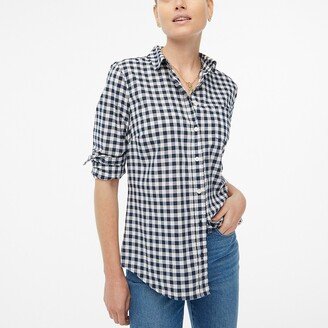 Women's Petite Gingham Button-Up Shirt In Signature Fit