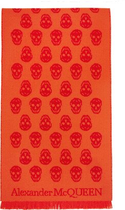 Reversible Orange Skull Scarf