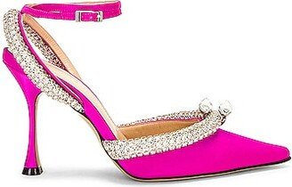 Georgia Crystal Trimmed Pointed Toe High Heel in Fuchsia