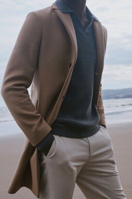 Wool Blend Single Breasted Epsom Overcoat