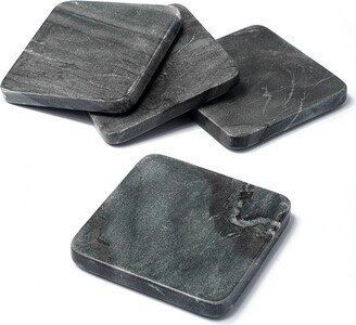 Lexi Home Marble Collection 4 Pc. Square Coasters - Gray