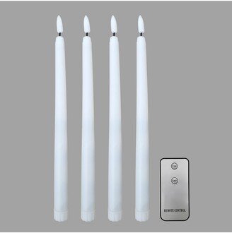 Jh Specialties Inc/lumabase Battery Operated Wick Flame Taper Candles with Remote Control, Set of 4