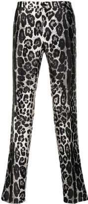 Leopard-Print Straight-Leg Trousers