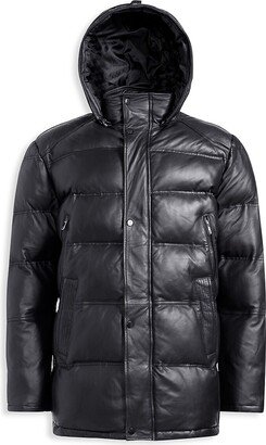 Lamb Leather & Down Puffer Coat