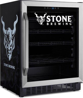 Stone Brewing 180 Can Flip Shelf Beverage and Beer Refrigerator, 24 Built-In or Freestanding Wine Cooler with Reversible Shelves, Perfect for