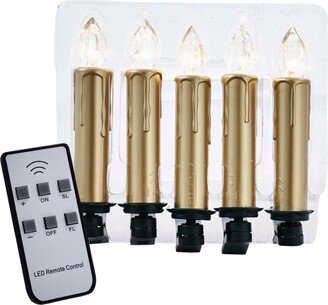 Battery-Operated Taper Led Candle with Clips, 5 pieces