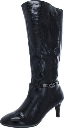 Hanna Womens Faux Leather Tall Knee-High Boots