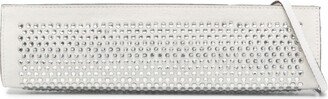 Crystal-Embellished Suede Clutch