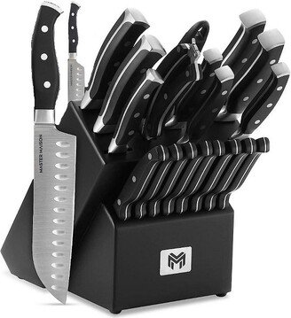 Miso Master Supreme Series 19-Piece High Carbon Stainless Steel Knife Set in Black Block