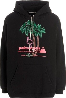 Ski Club Graphic-Printed Drawstring Hoodie