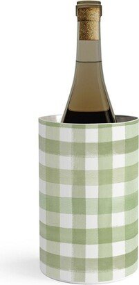 Ninola Design Watercolor Gingham Salad Green Wine Chiller