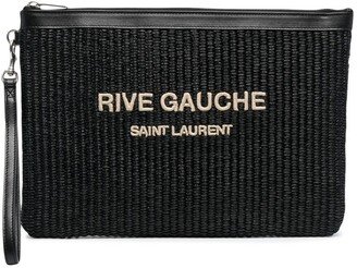Rive Gauche raffia clutch bag