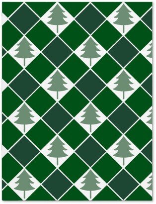 Journals: Christmas Tree Checkers - Green Journal, Green