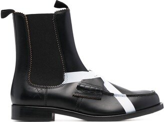 25mm stripe-detail leather Chelsea boots