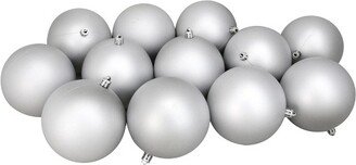 Northlight 12ct Shatterproof Matte Christmas Ball Ornament Set 4 - Silver